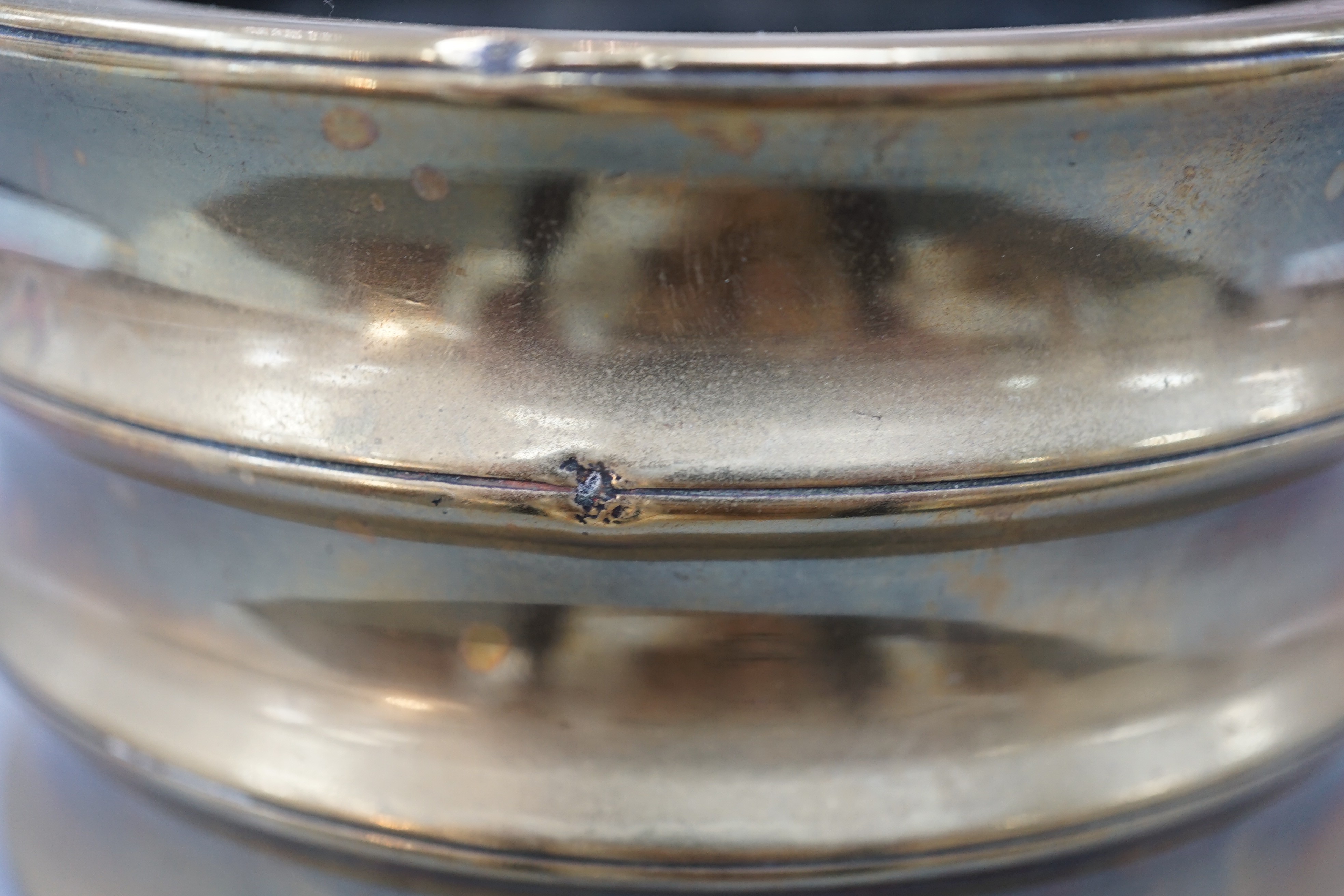 A Chinese bronze censer, two character Xuande seal mark, 18th century, 10.4cm high, 12.1cm diameter, small dents